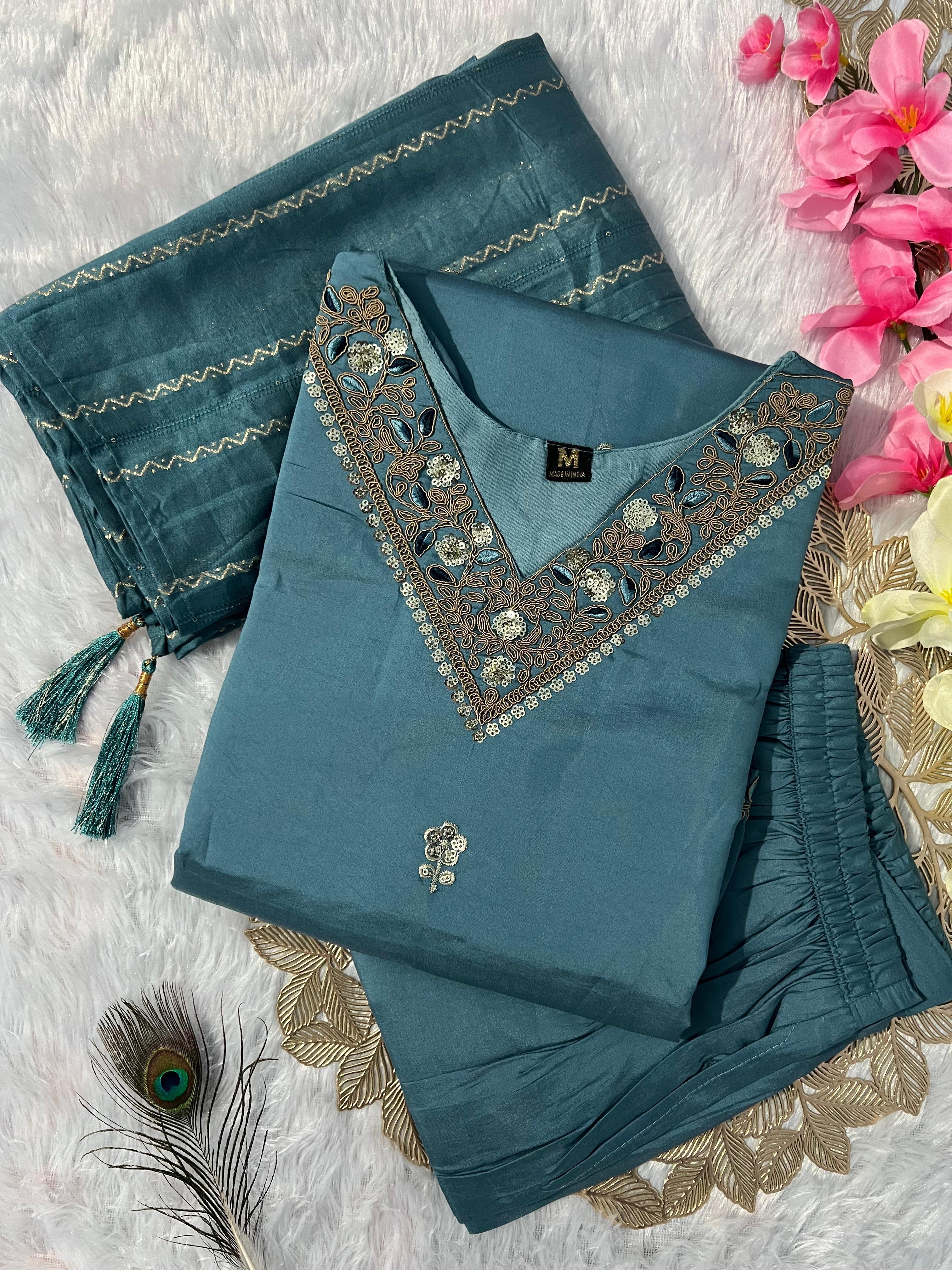 3 Piece’s Embroidery Kurti Sets