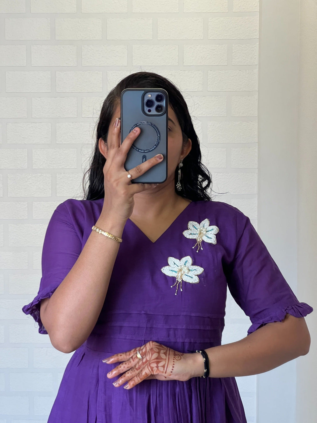 Hand work Mul Cotton Cafe Gowns