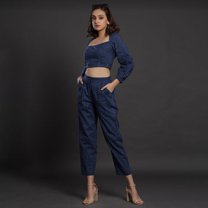 Polka Dots on Blue Cotton Co-ord Set