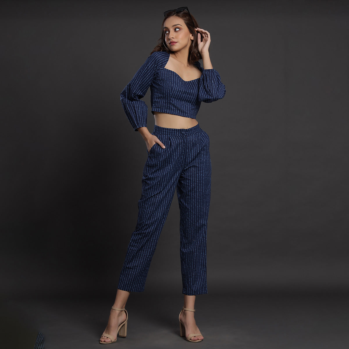 Polka Dots on Blue Cotton Co-ord Set