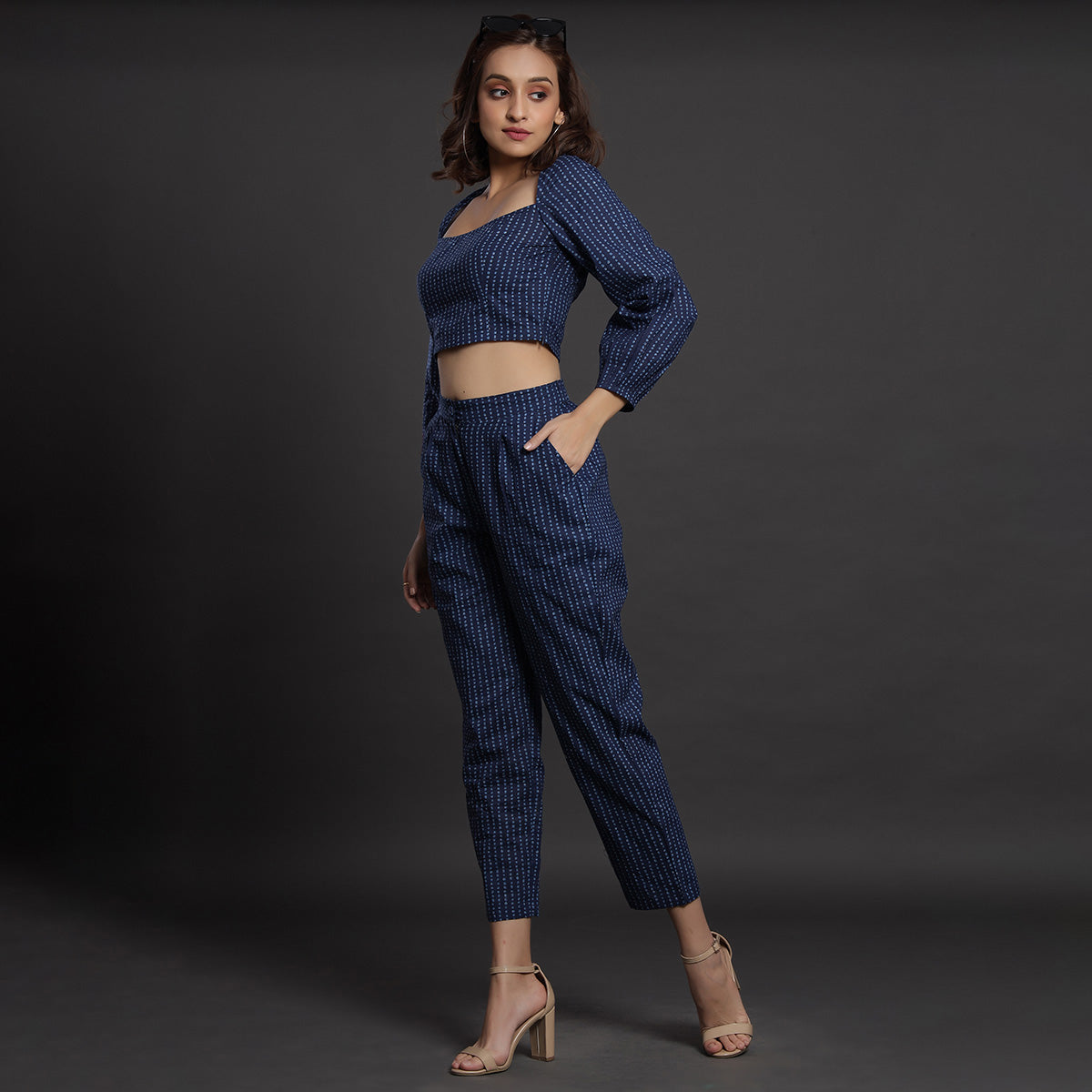 Polka Dots on Blue Cotton Co-ord Set