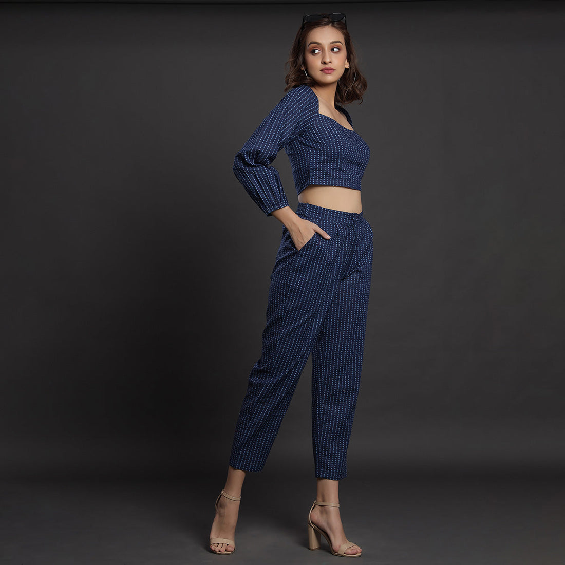 Polka Dots on Blue Cotton Co-ord Set