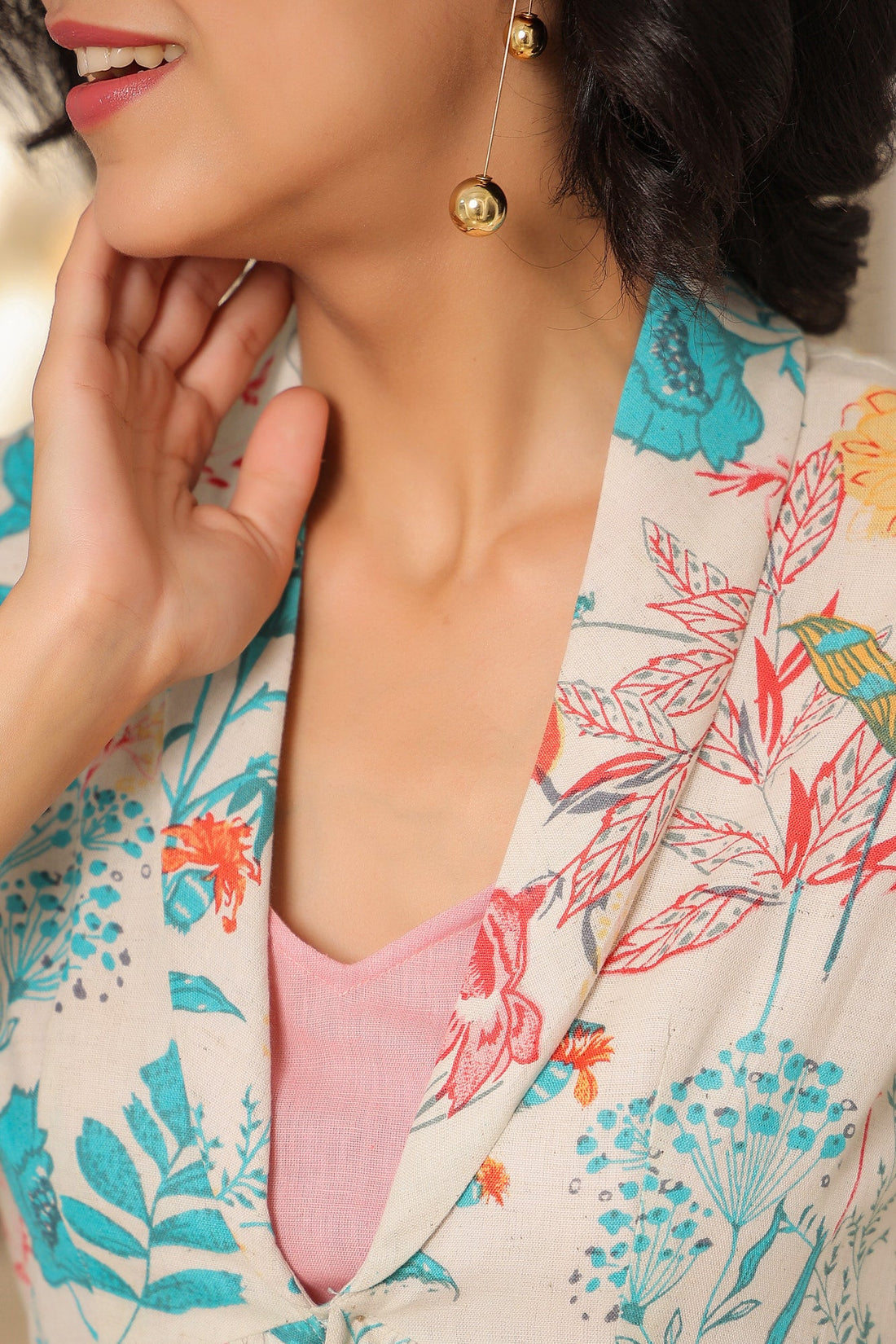 Sea Pink Three Piece Cotton Flex Co-ord Set