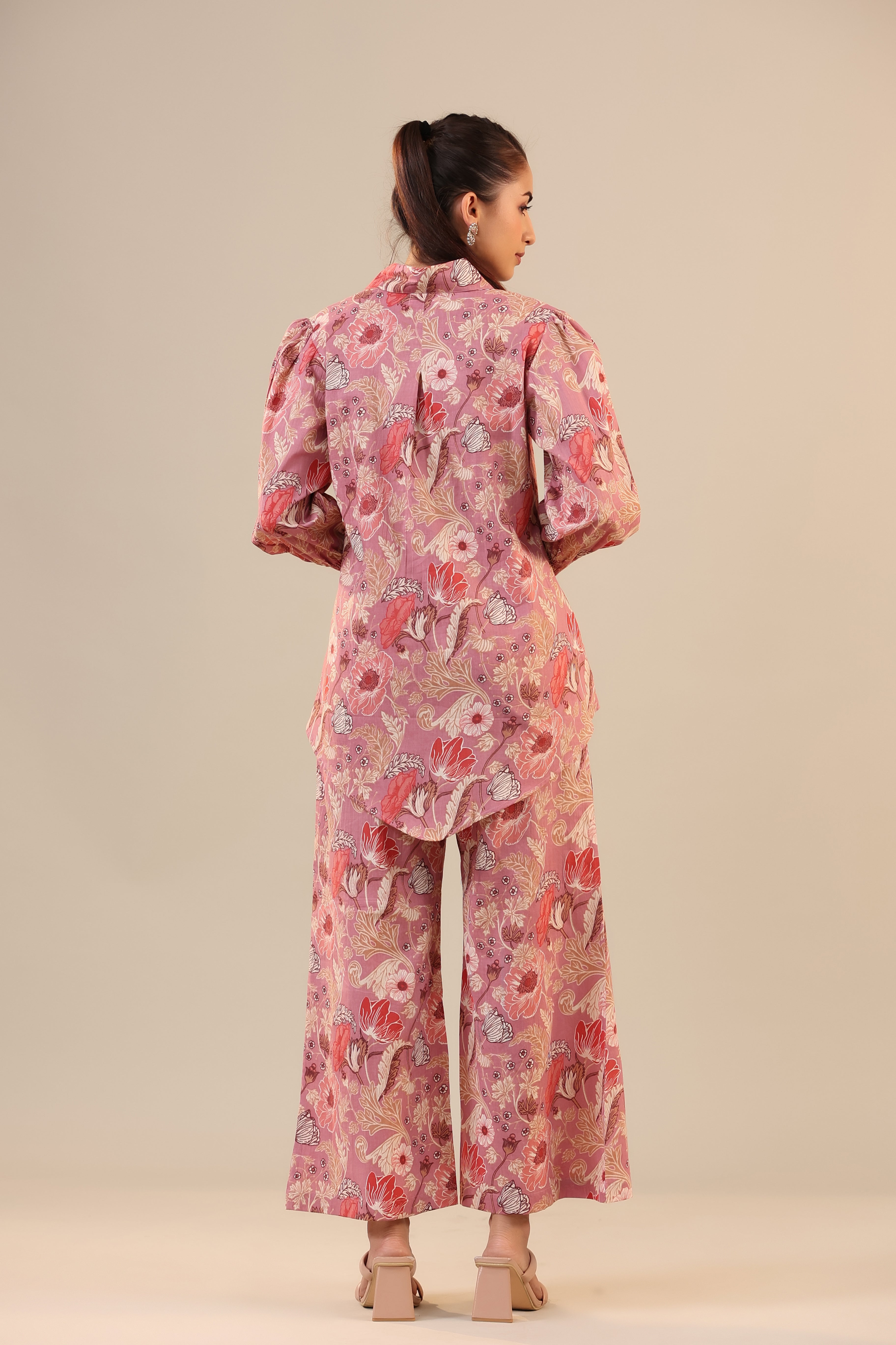 Lilac Cotton Collared Cotton Co-ord Set