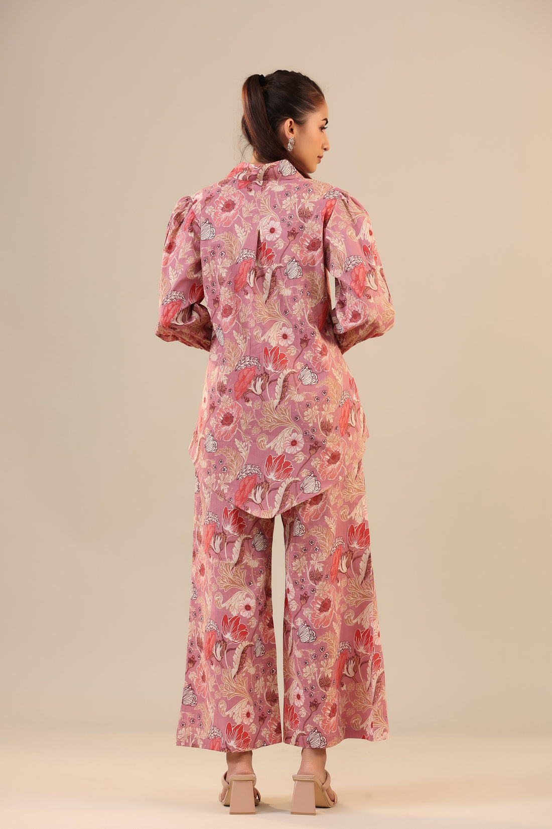 Lilac Cotton Collared Cotton Co-ord Set