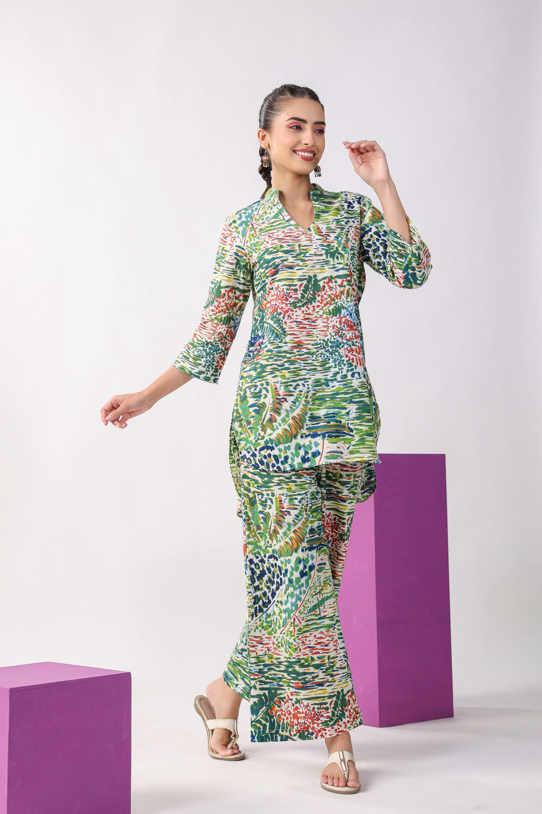 Paint Strokes on Cotton Co-ord Set