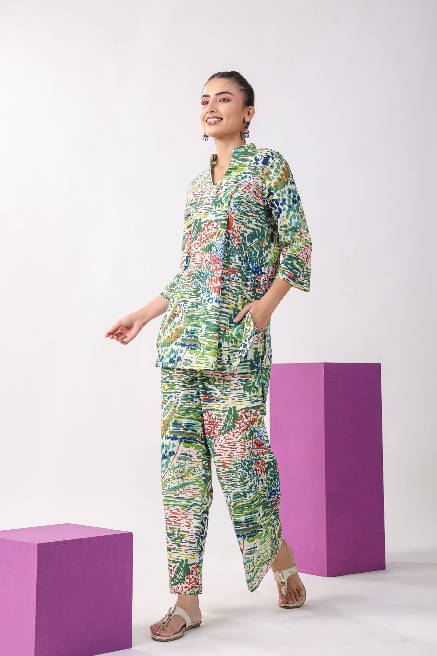 Paint Strokes on Cotton Co-ord Set