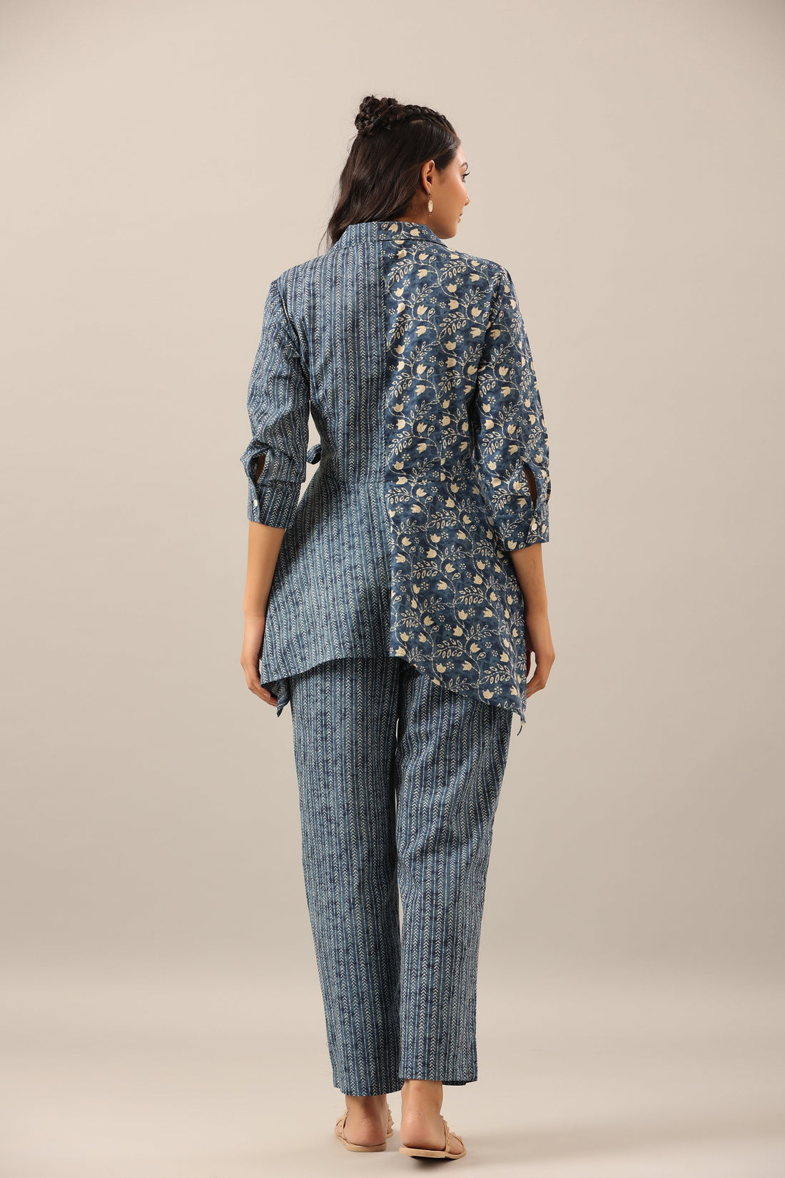 Dainty Florals with Arrows on Blue Cotton Co-ord Set