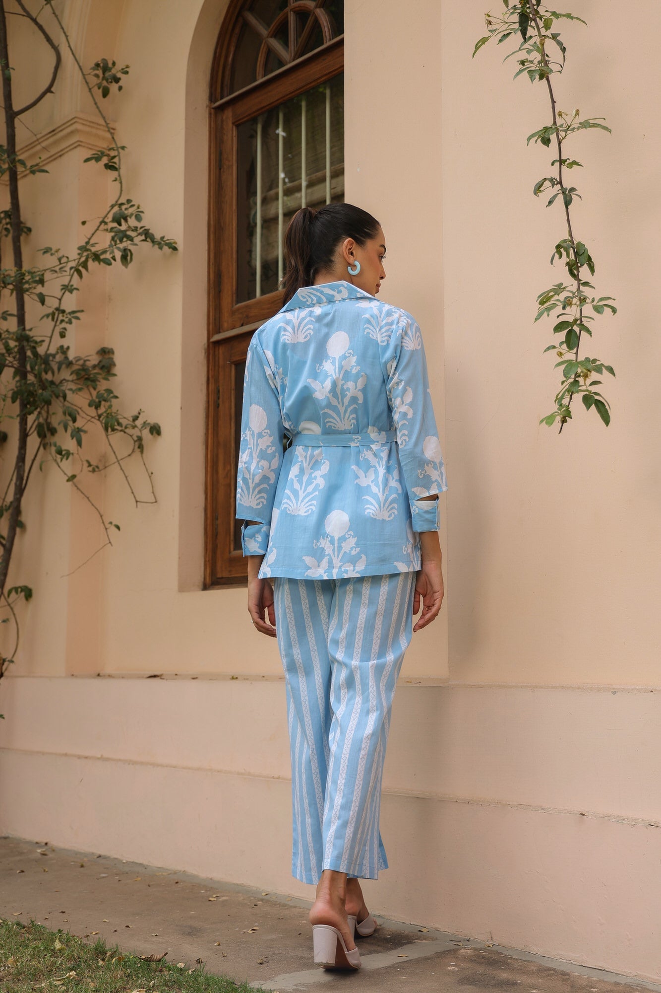 Sky & Stripes Cotton Co-ord Set