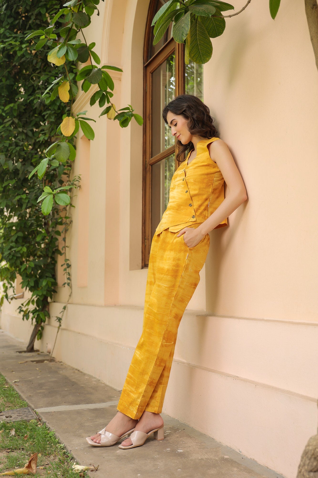 Mellow Yellow Vest Cotton Co-ord Set