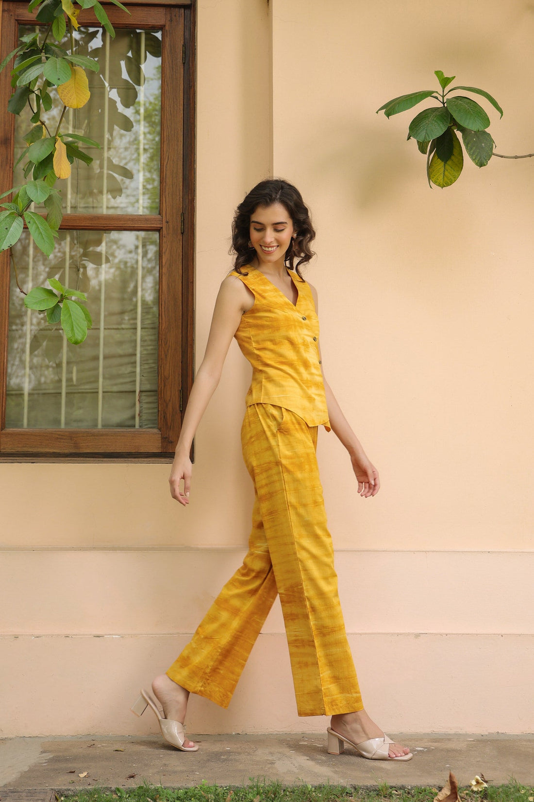 Mellow Yellow Vest Cotton Co-ord Set