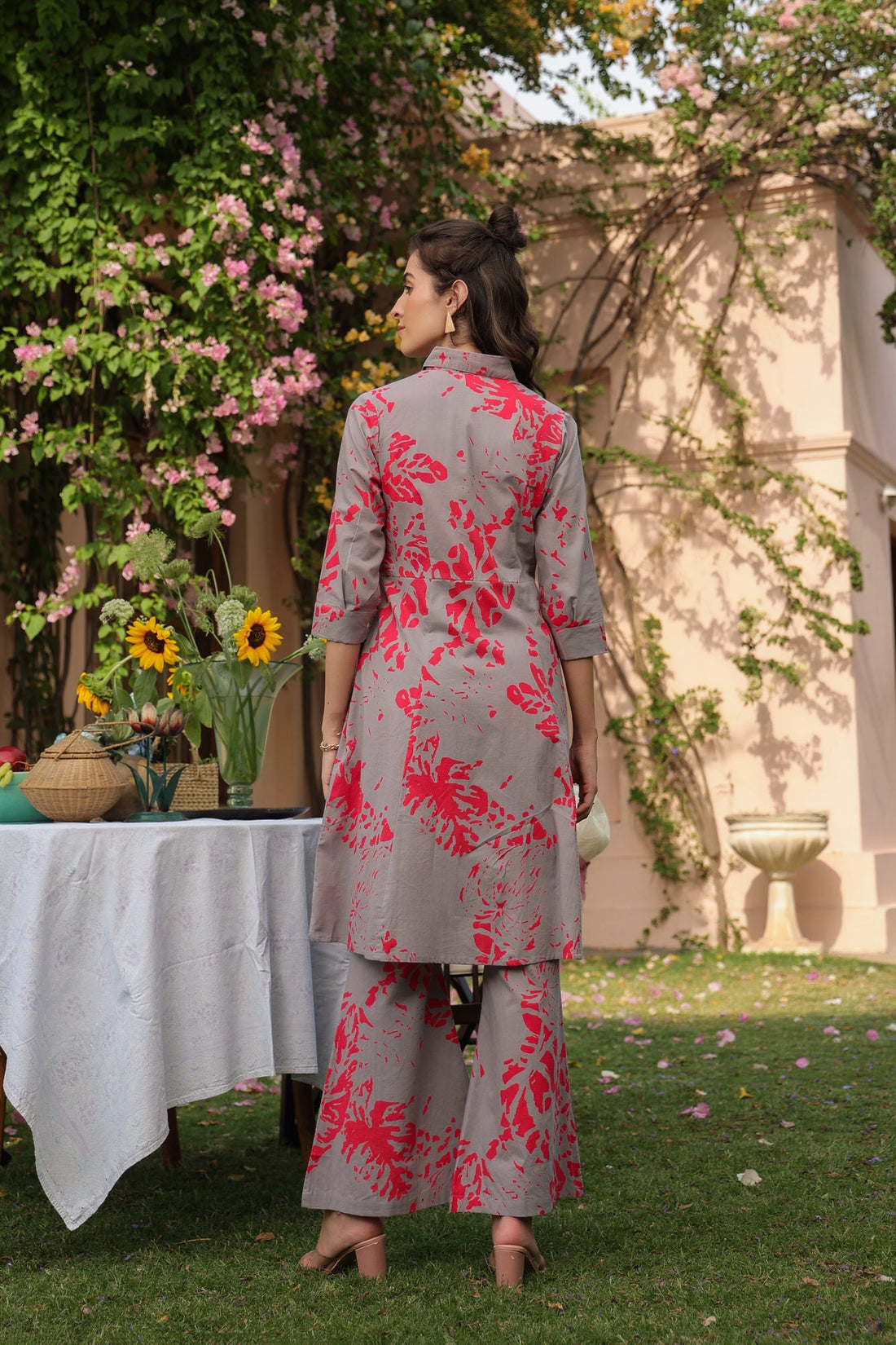 Fuchsia Fog Cotton Three Piece Co-ord Set