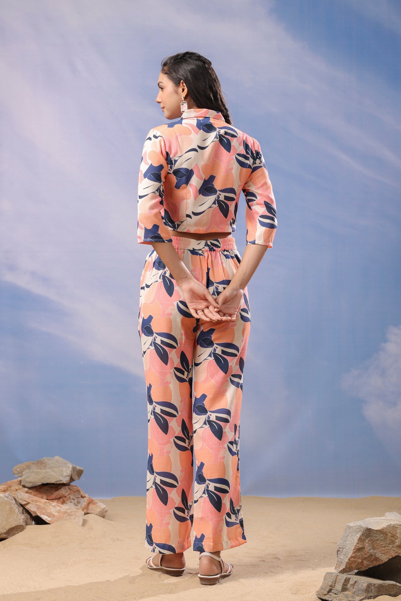 Coral Petal Harmony Cotton Co-ord Set