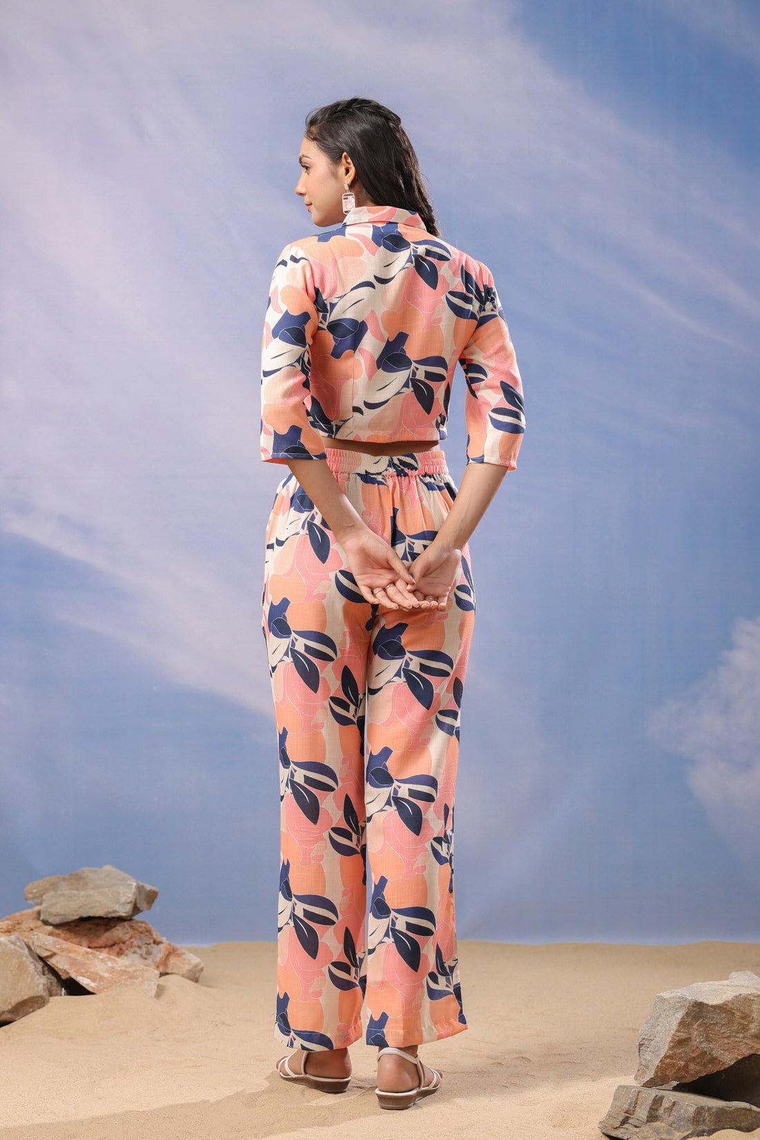 Coral Petal Harmony Cotton Co-ord Set