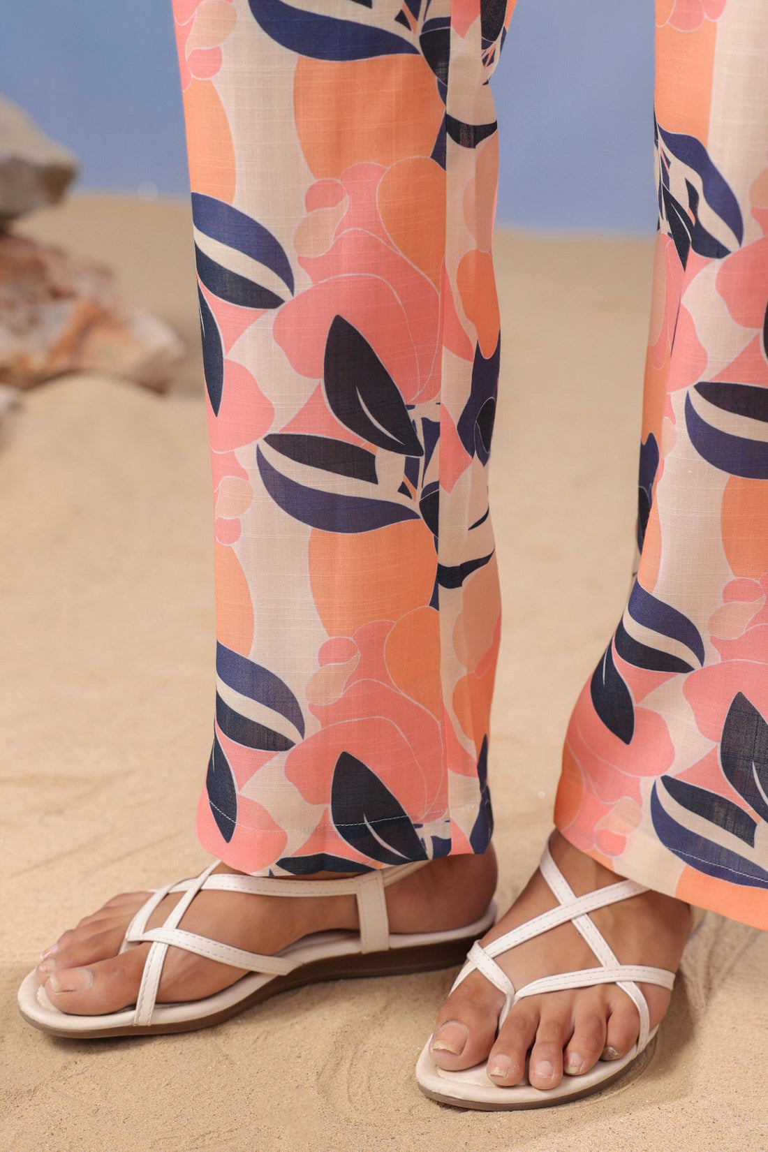 Coral Petal Harmony Cotton Co-ord Set