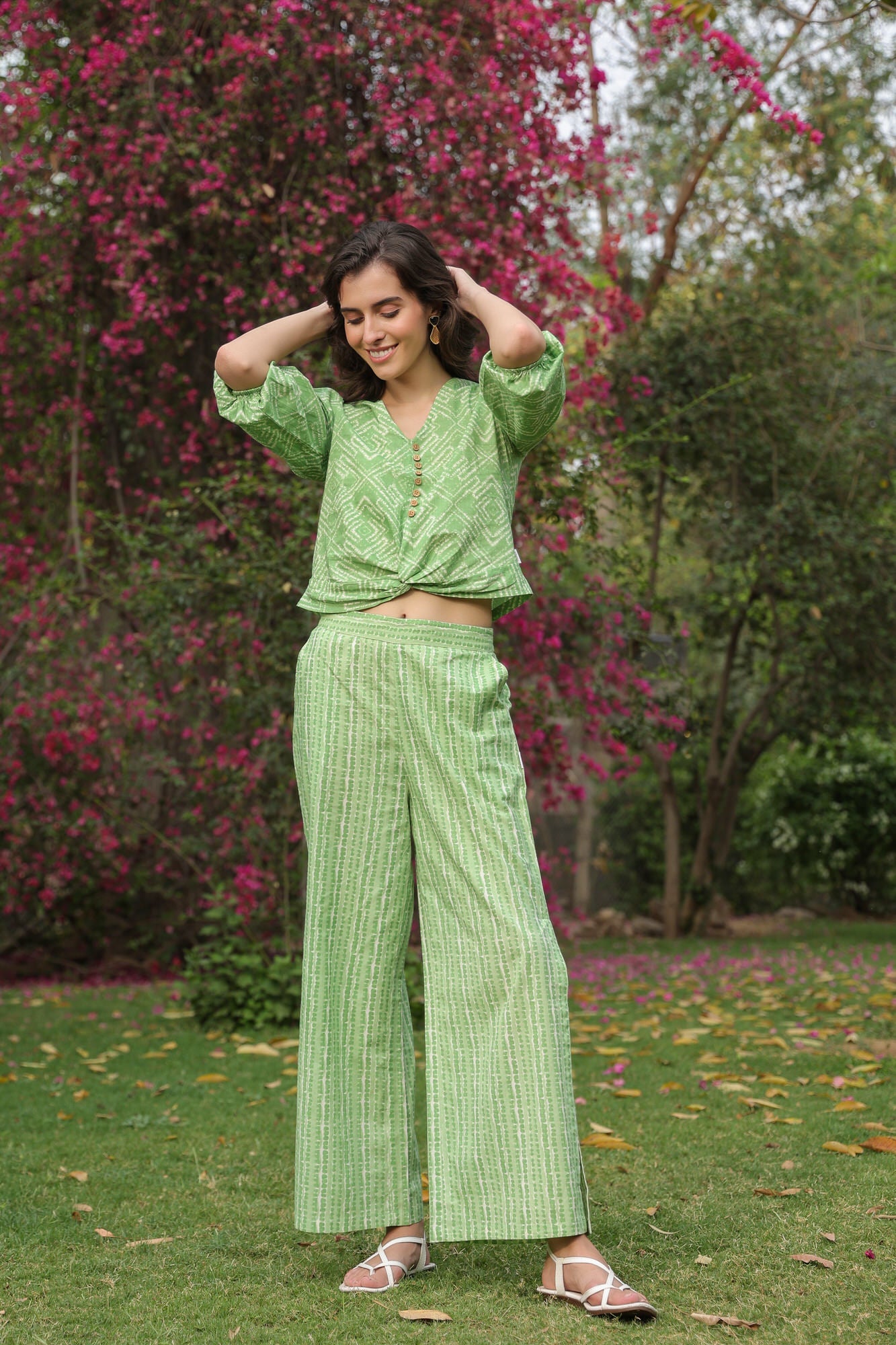 Pista Verde Cotton Co-ord Set