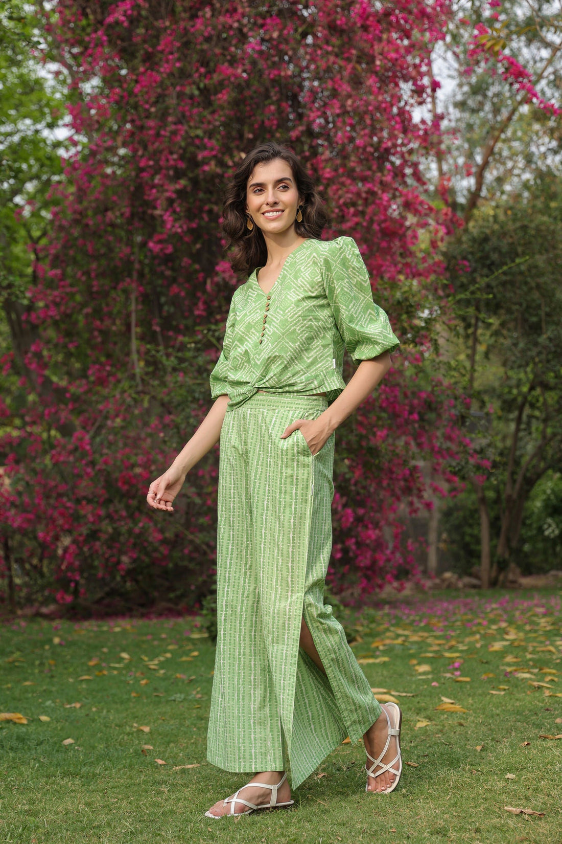 Pista Verde Cotton Co-ord Set