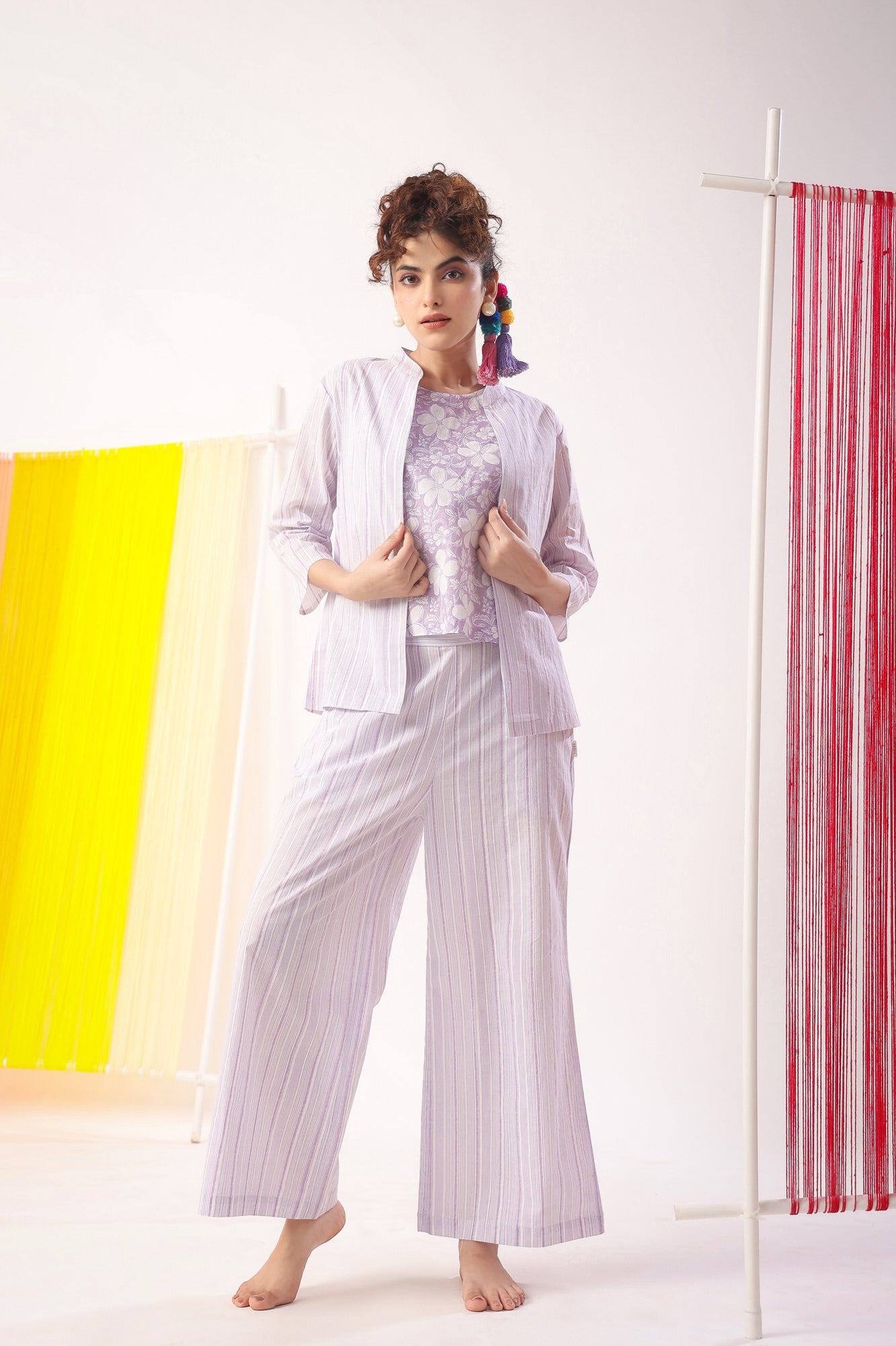 Lavender Meadows Cotton Shrug  Set