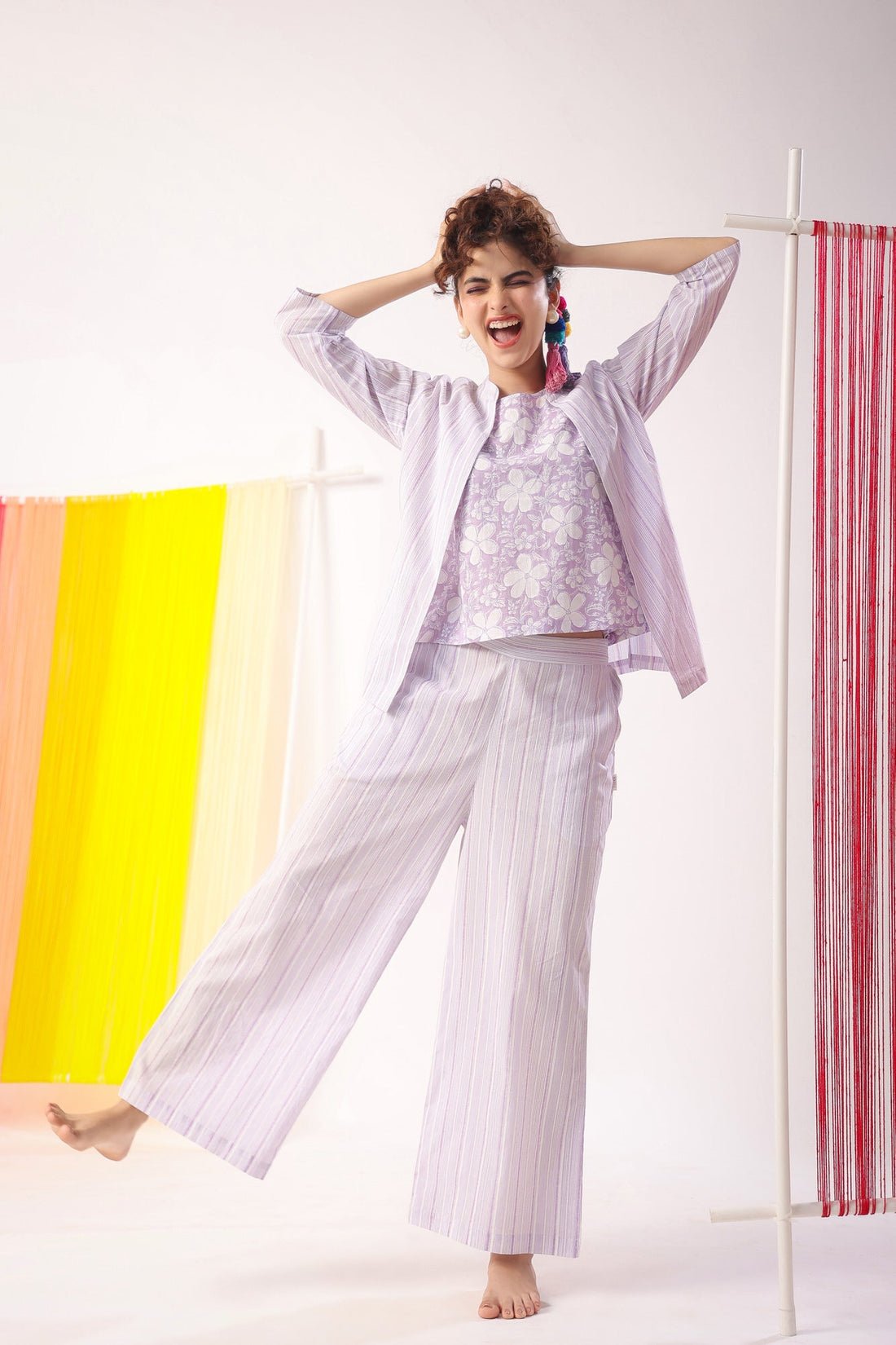 Lavender Meadows Cotton Shrug  Set