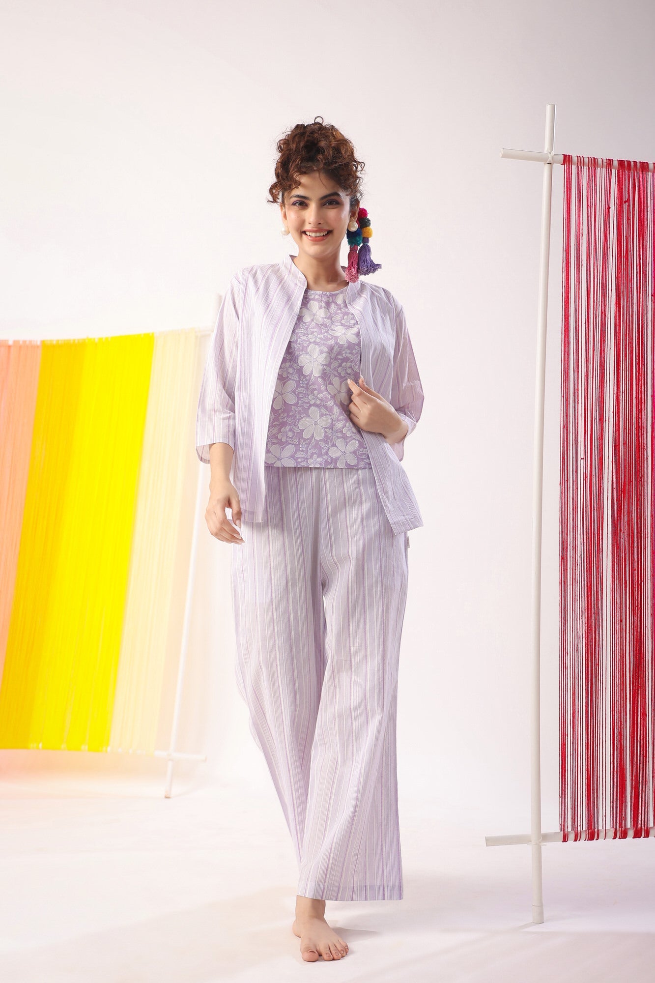 Lavender Meadows Cotton Shrug  Set