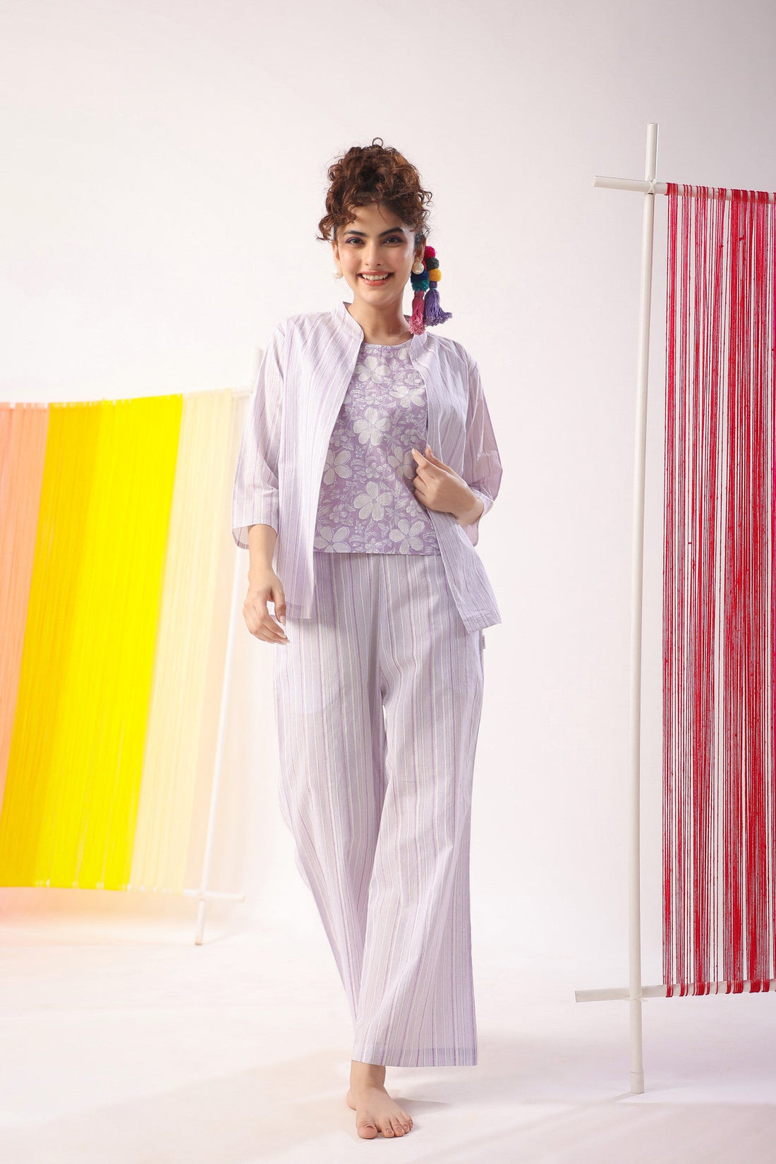 Lavender Meadows Cotton Shrug  Set