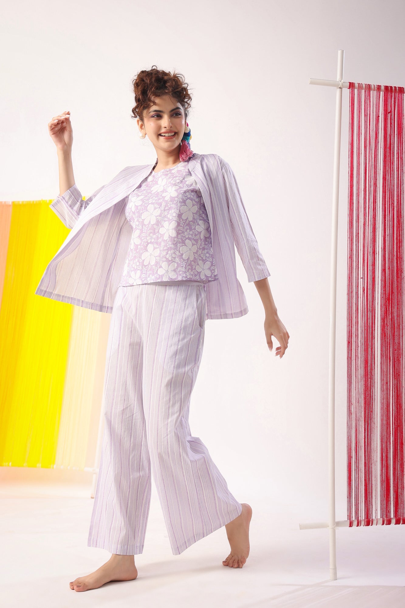 Lavender Meadows Cotton Shrug  Set