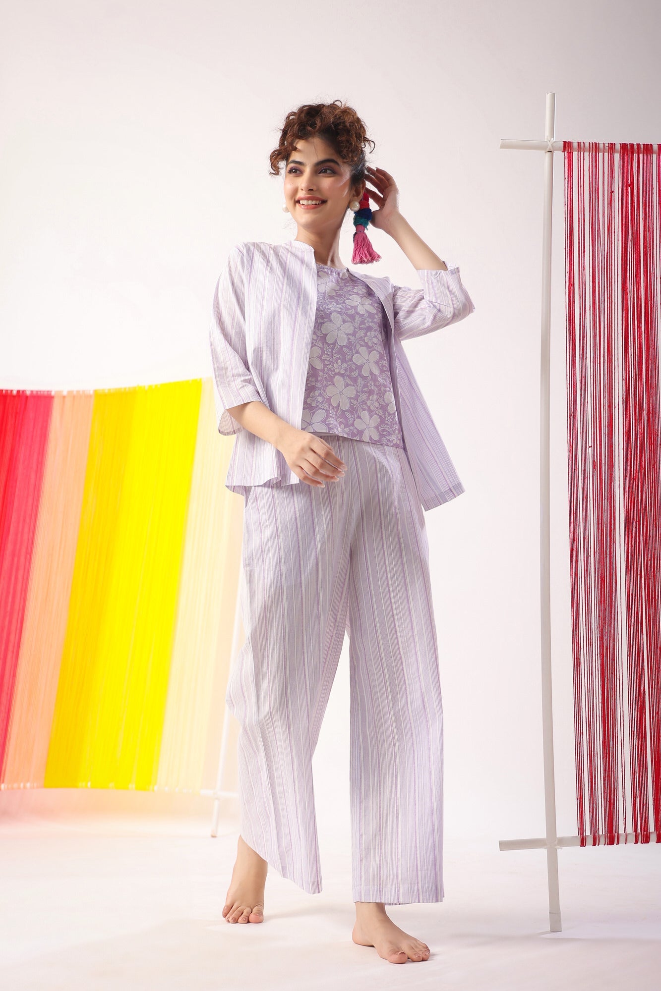 Lavender Meadows Cotton Shrug  Set