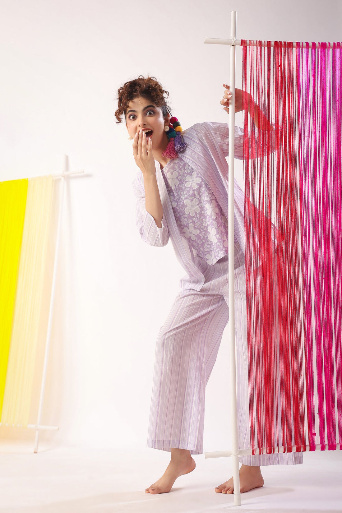 Lavender Meadows Cotton Shrug  Set