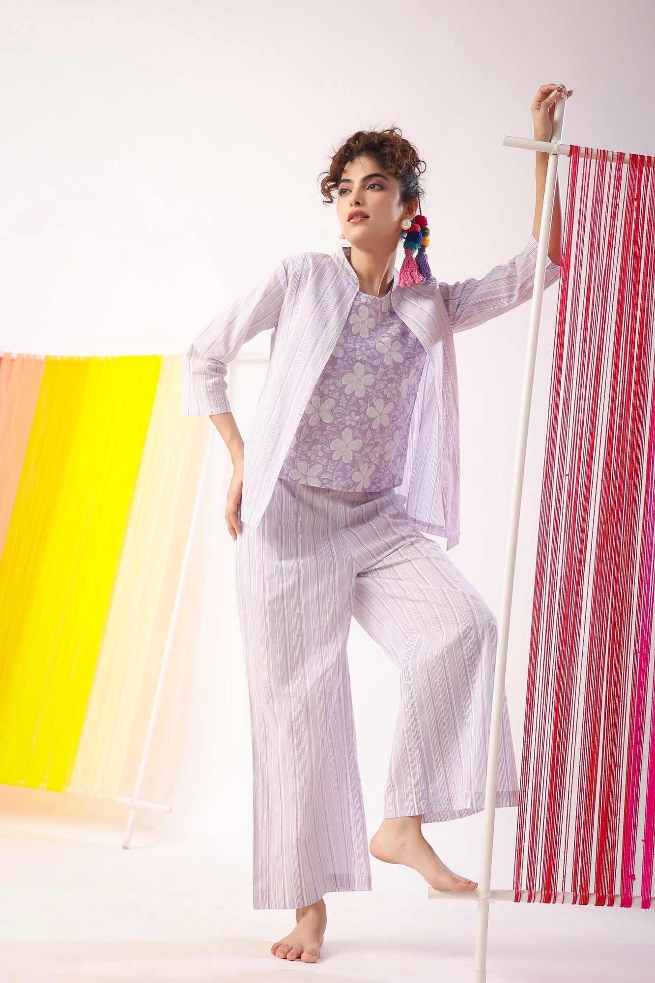 Lavender Meadows Cotton Shrug  Set