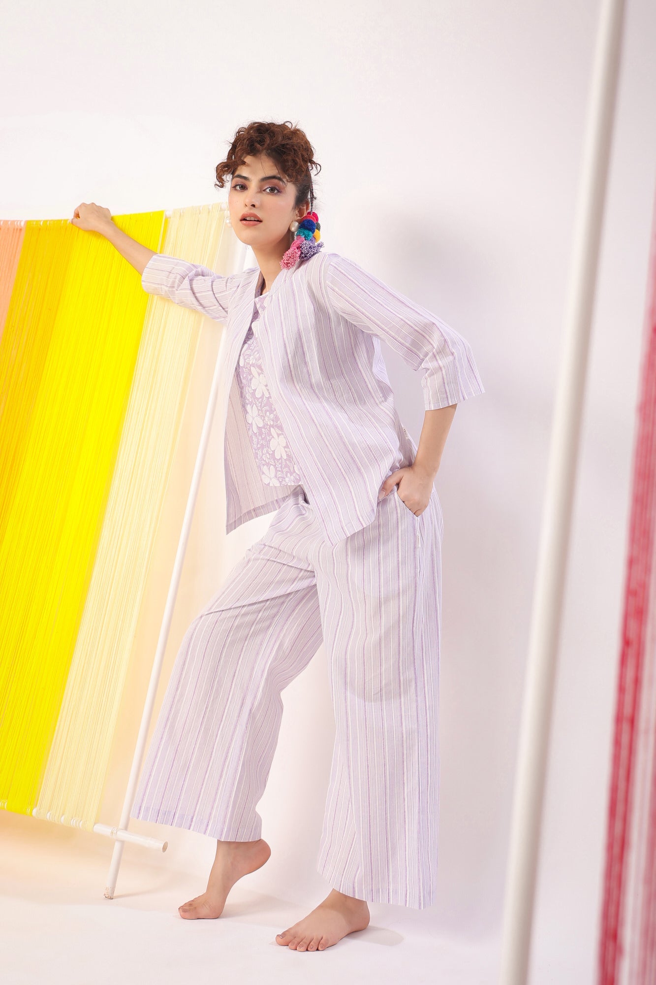 Lavender Meadows Cotton Shrug  Set