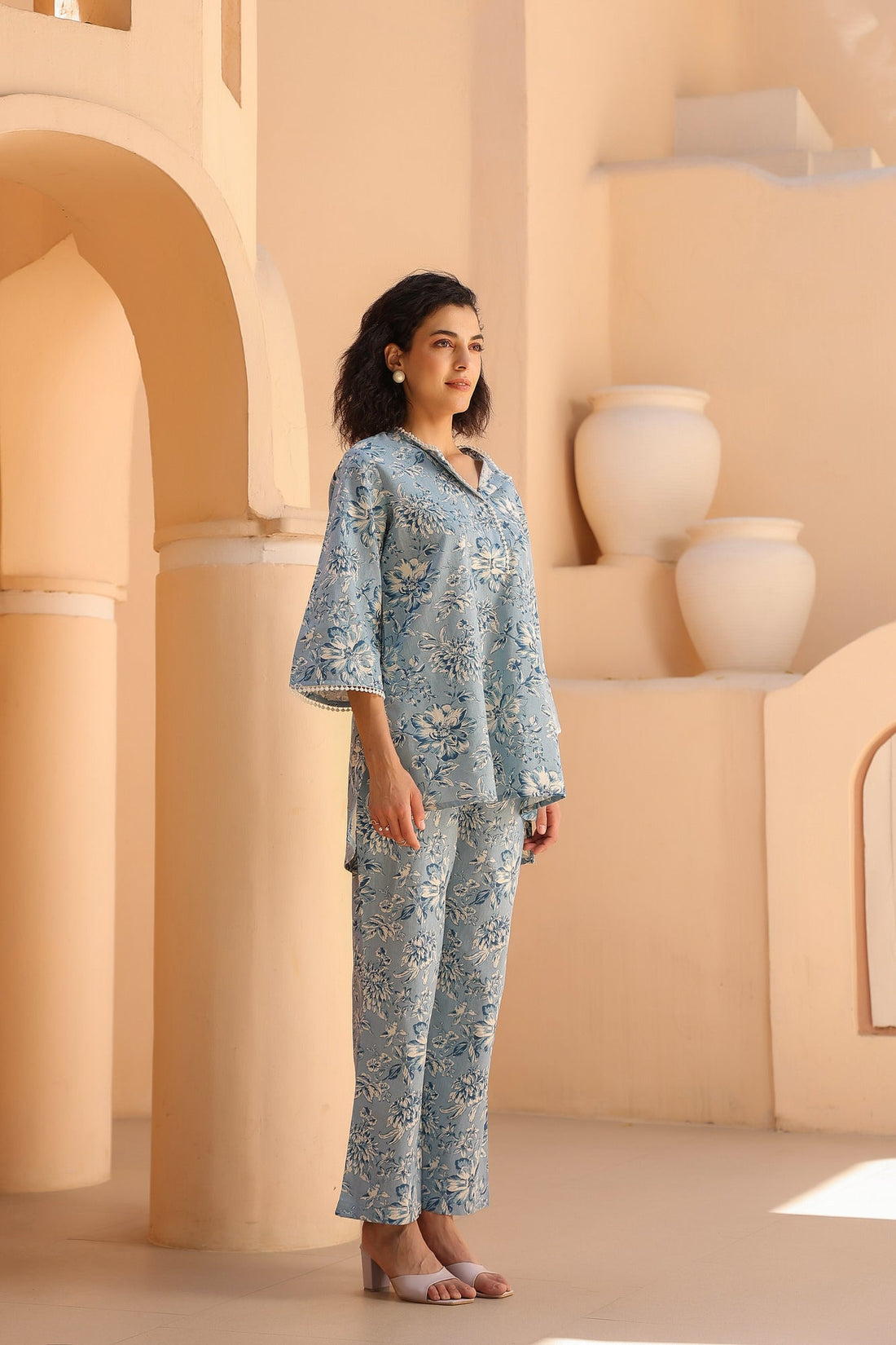 Cascade Blue Cotton Co-ord Set