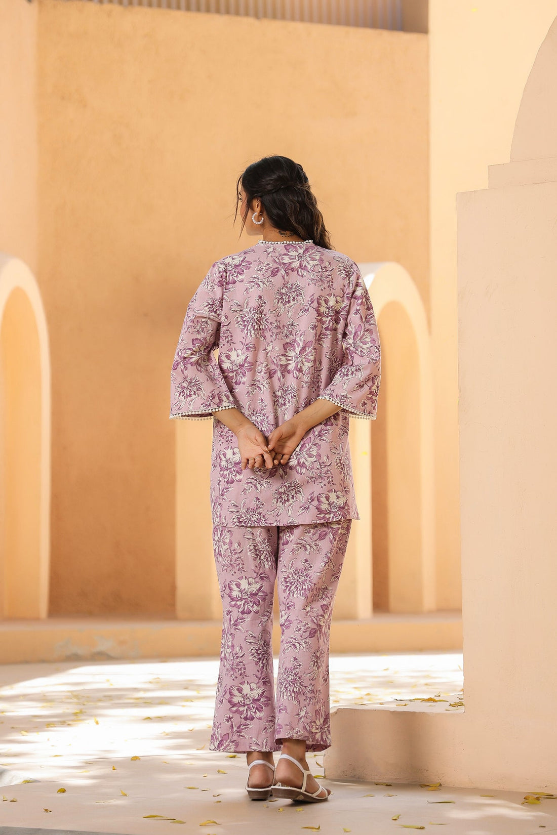 Oyster Pink Cotton Flex Co-ord Set