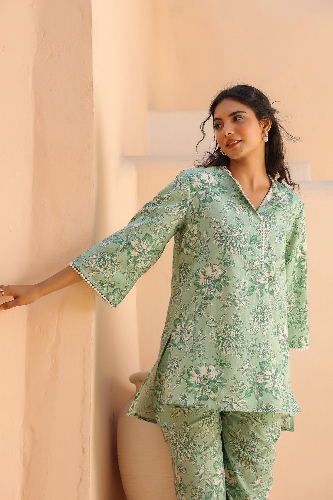 Mint Floral Cotton Flex Co-ord Set