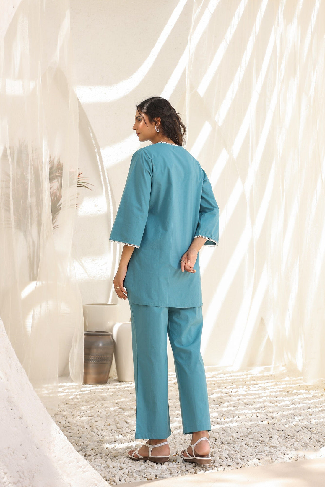 Monoch Blue Cotton Co-ord Set