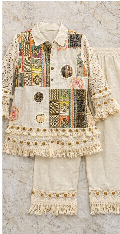 Pure Cotton Kurti with Schiffli Designer Sleeves | Elegant Women’s Ethnic Wear