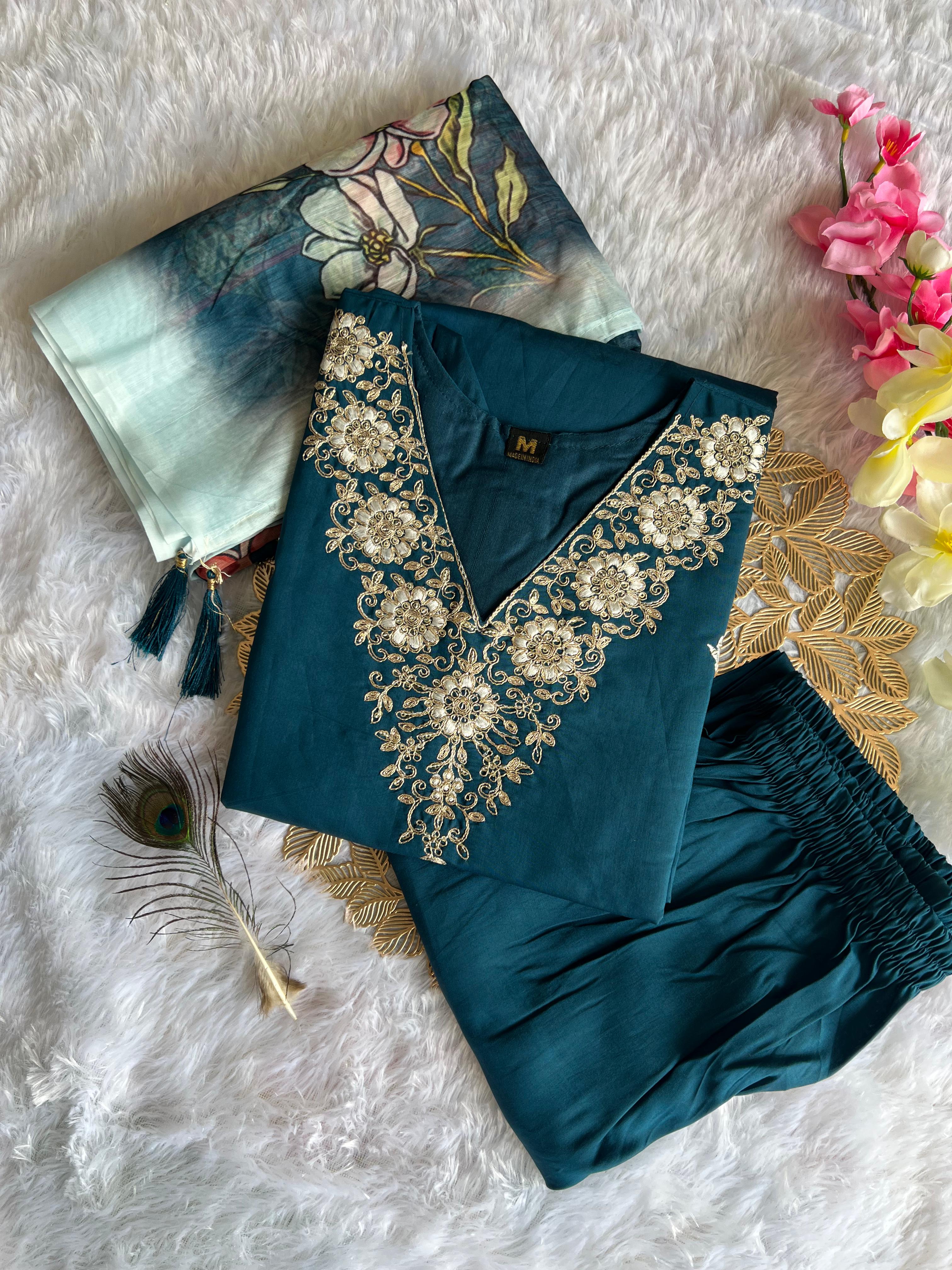 3 Pieces Designer Kurti Sets