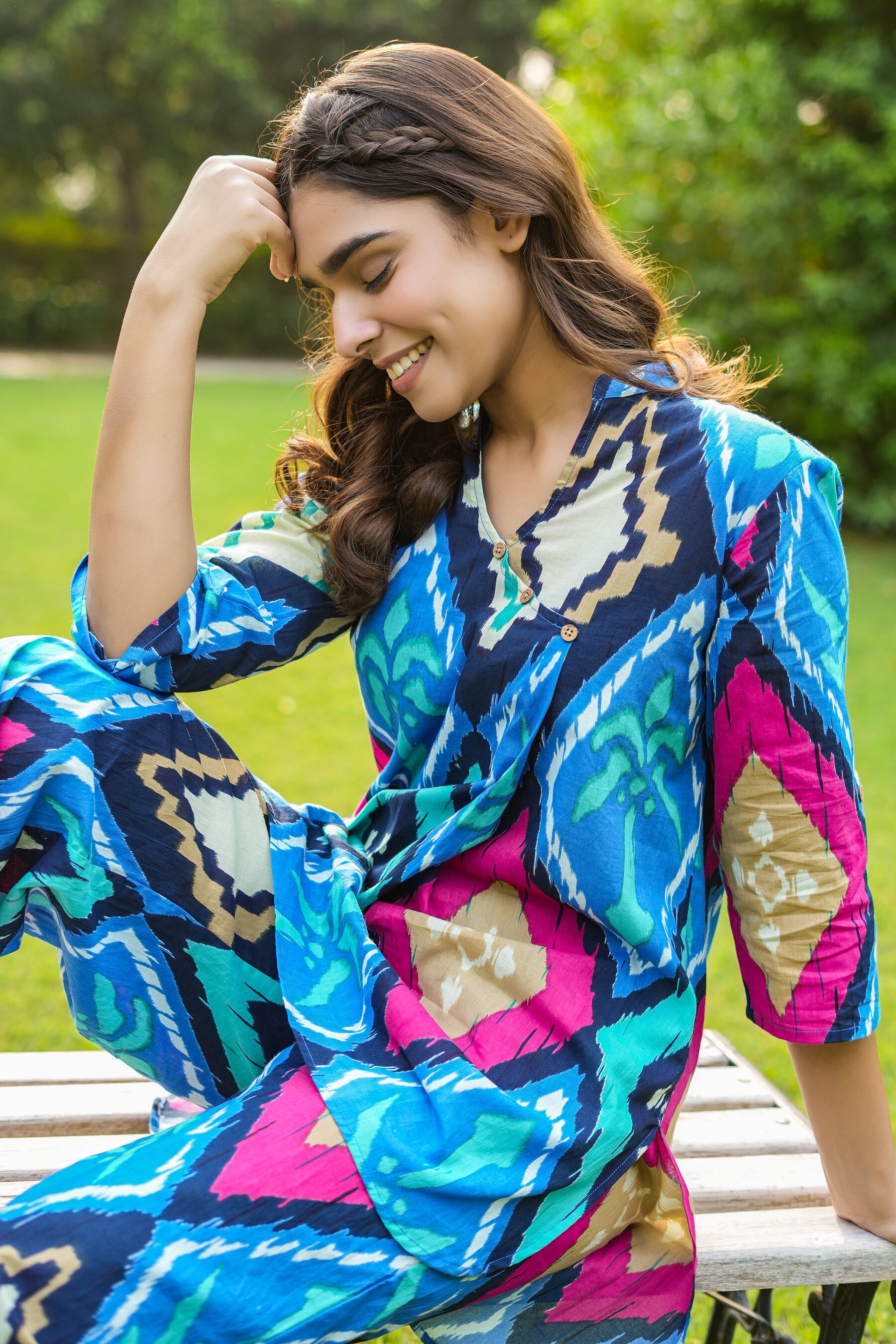 Grecian Geometric Cotton Co-ord Set