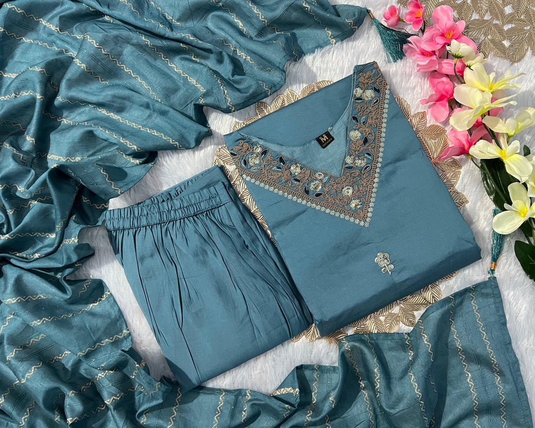 3 Piece’s Embroidery Kurti Sets