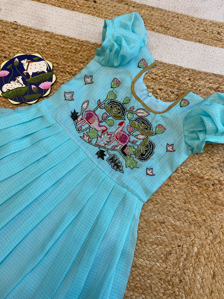 Cafe Gowns of kids Kora gowns with embroidery work