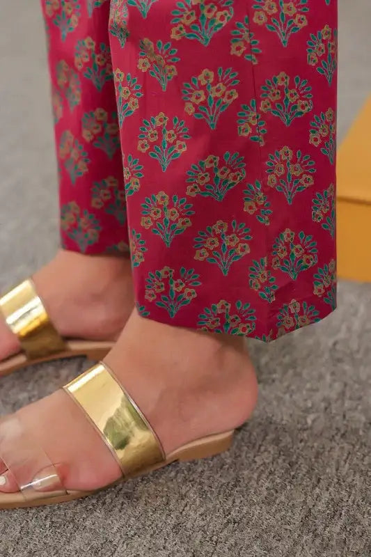 Aloha Mora on Maroon Printed Cotton Co-ord Set