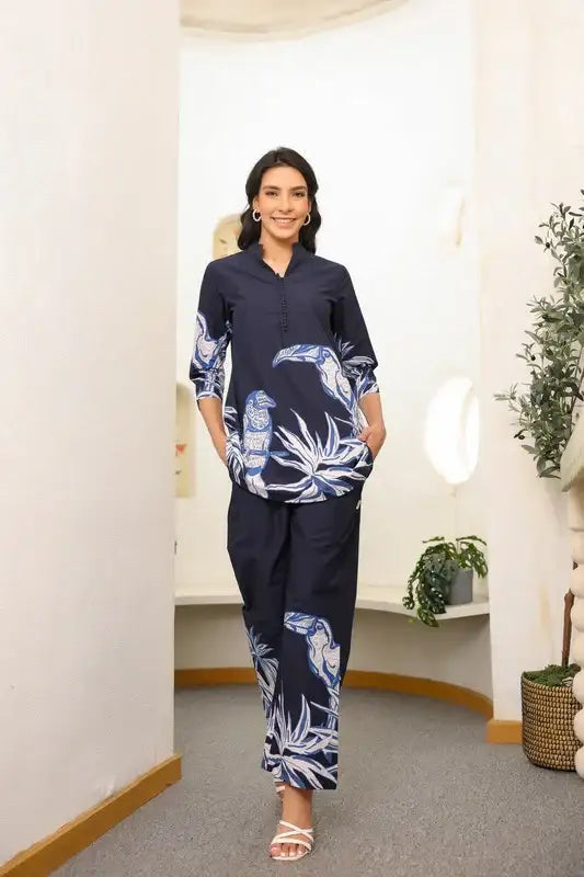 Nature’s Indigo Canvas Cotton Co-ord Set