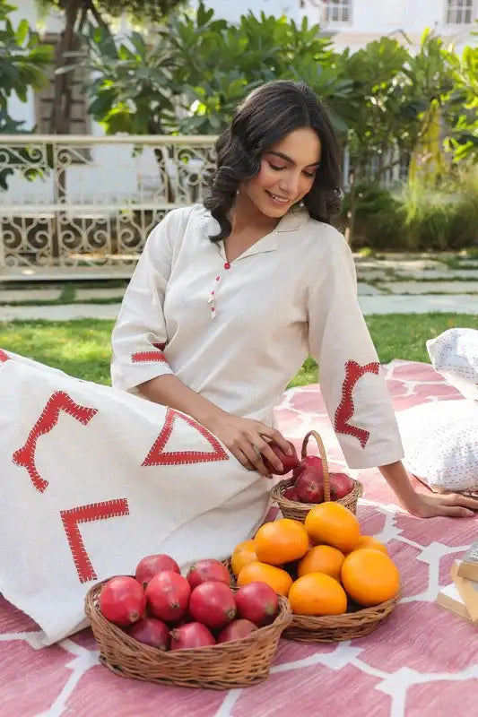 Botanical Outline Cotton Flex Co-ord Set