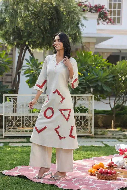 Botanical Outline Cotton Flex Co-ord Set