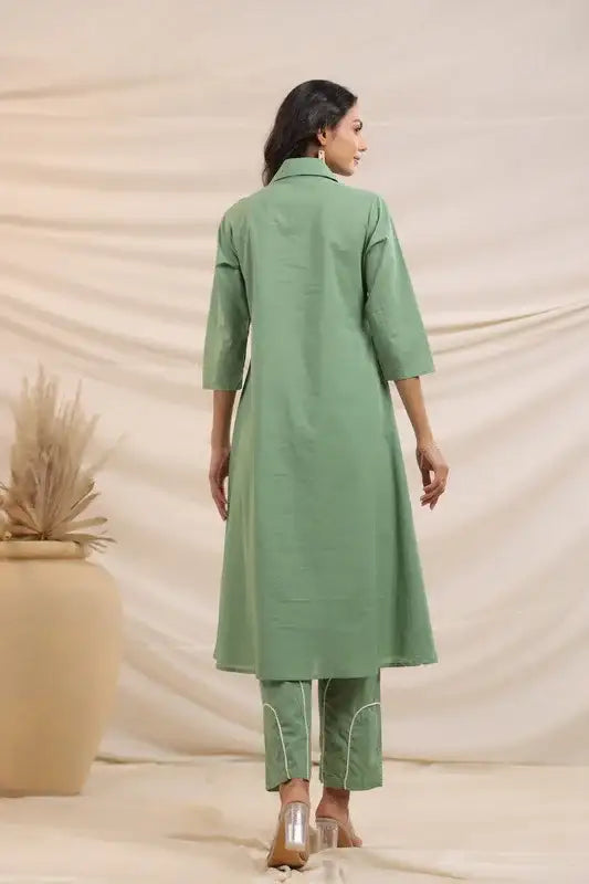 Pista Line Pattern Cotton Co-ord Set