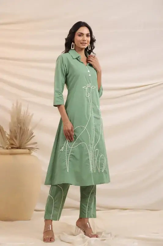 Pista Line Pattern Cotton Co-ord Set