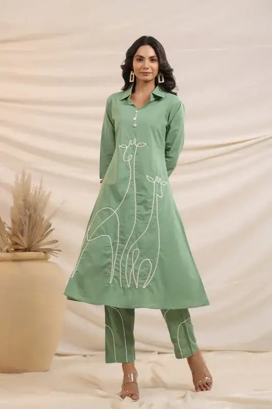 Pista Line Pattern Cotton Co-ord Set