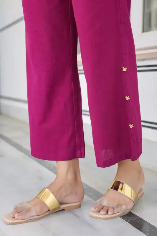 Majestic Muse Cotton Flex Wine Co-ord Set