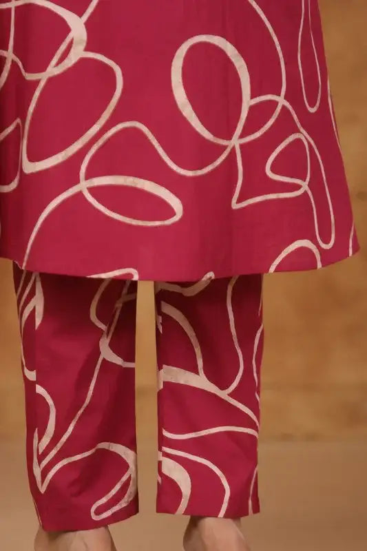 Berry Swirl Statement Pink Cotton Co-ord Set