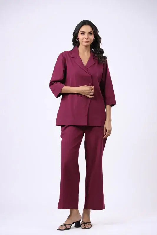 Dusk Rose Cotton Flex Blazer Co-ord Set