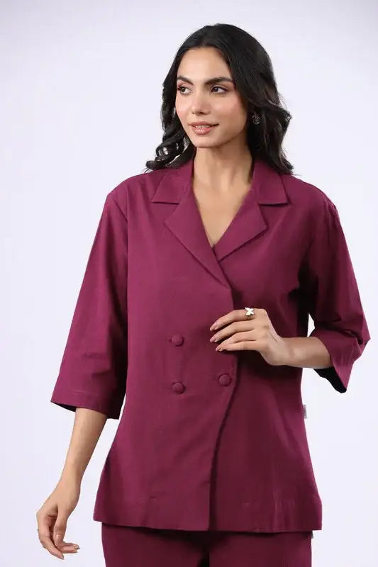 Dusk Rose Cotton Flex Blazer Co-ord Set